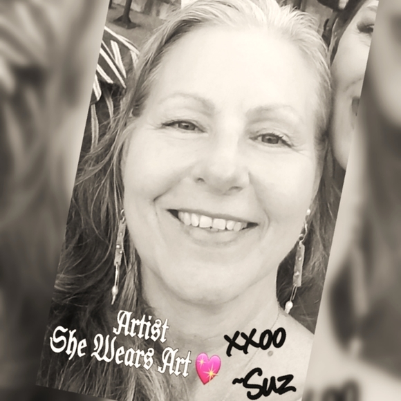 Handmade Jewelry Set Aventurine Golden Quartz Cuff Copper Bracelet Earrings - Picture 12 of 13